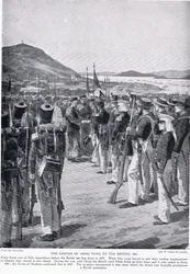 La cessione di Hong Kong ai britannici, 1841, illustrazione da 
