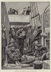 La guerra imminente in Asia orientale, a bordo di una nave truppa cinese