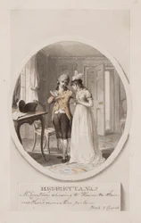 Mr Courtney mostra a Henrietta il ritratto in miniatura della loro madre, Libro 5 Capitolo 4, illustrazione per un
