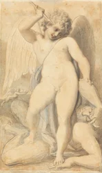 Cupido che sopraffà un satiro