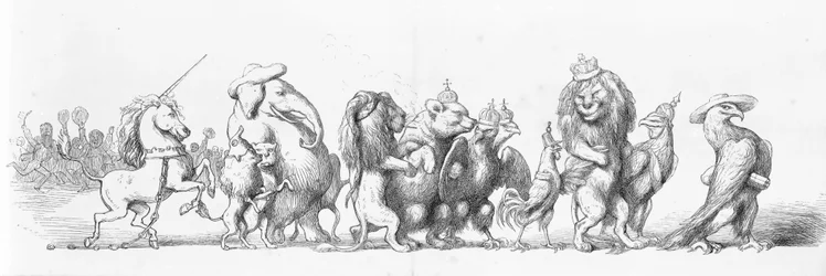 Simboli animali dei paesi che visitano la Grande Esposizione, 1851