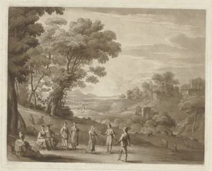 Paesaggio con figure danzanti