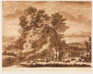 Liber Veritatis: n. 138, una vista del mare, con Cristo che predica sul monte..., 1776