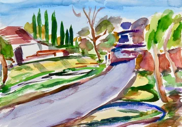 Strada secondaria con ombre