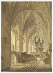 Il coro della cattedrale di Bristol, vista verso ovest
