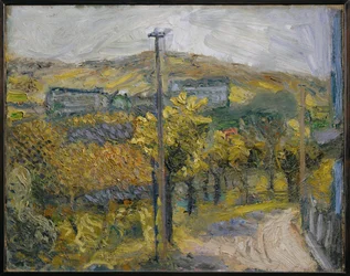 Curva della strada, Nussdorf, vista su Kahlenberg (dipinto su tela)
