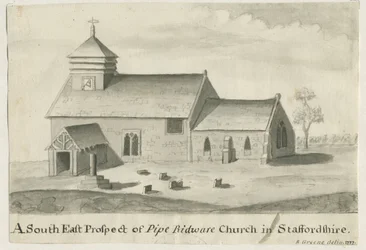 Chiesa di Pipe Ridware: dipinto a seppia