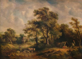Paesaggio con tenda zingara, XIX secolo