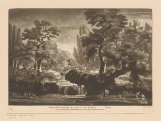 Paesaggio con cascata
