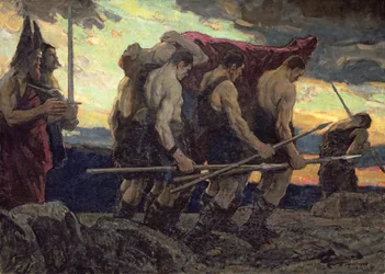 La sepoltura di Sigfrido. 1920 (olio su tela)