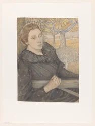 Henriëtte van der Schalk in un giardino a Noordwijk