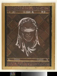 Testa della bendata Giustizia (dettaglio)