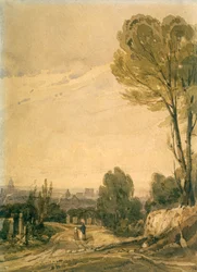 Parigi vista dal cimitero di Père Lachaise, c1825