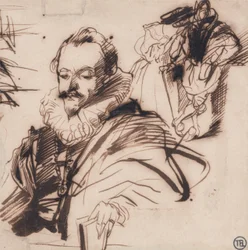 Studio di un gentiluomo in costume del XVII secolo, dopo Van Dyck
