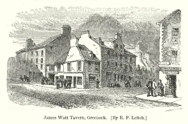 James Watt Tavern, Greenock (incisione)