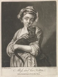 Signorina e il suo gattino (Vita rurale)