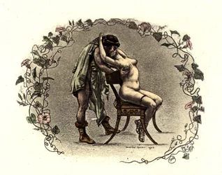 Illustrazione di Richard Ranft (1862 - 1931) per Lucien de Samosate (circa 125 - 192): "Le Cortigiane". 1899