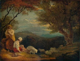 Paesaggio con donne, pecore e cane, c1811, 1938