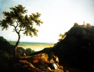 Paesaggio gallese con figure