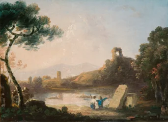 Lago Averno con un sarcofago