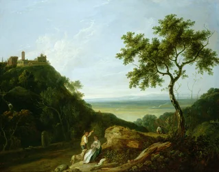Veduta di Tivoli con la Campagna in lontananza