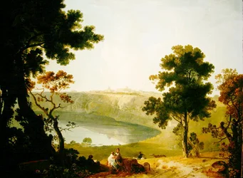 Veduta del Castel Gandolfo e del Lago Albano