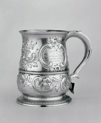 Boccale con manico, 1740-41, cesellato e inciso c.1845