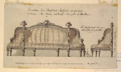 Disegno, Progetto per un confidente, 1780 ca.