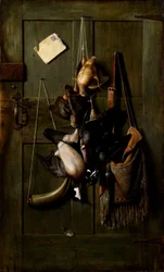 Natura morta della porta della cabina