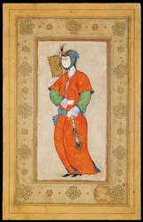 Giovane donna con ventaglio