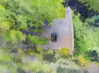 Capri Spring House, 2016 (acquerello su carta)