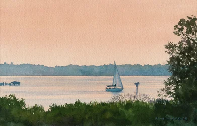 Sailing Home, 2008 (acquerello su carta)