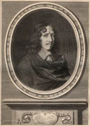 Ritratto di Jean Chapelain (1595-1674), poeta francese - Incisione di Nanteuil e incisa da Peulot
