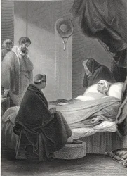 La Morte del Cardinale Wolsey, inciso da A.H. Payne