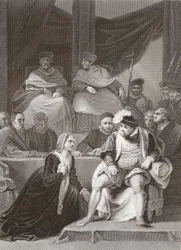 Processo del matrimonio di Enrico VIII, inciso da A.H. Payne