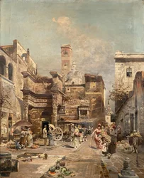 Una scena di strada romana
