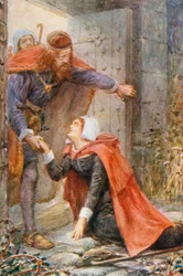 Misericordia al cancello del Wicket (litografia a colori)