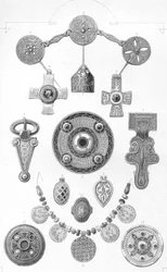 Reliquie anglosassoni. Ornamenti personali in oro e bronzo, 1886