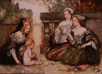 Cupido e la mia Campaspe giocavano a carte per baci, dal Golden Treasury di Palgrave, pubblicato nel 1907