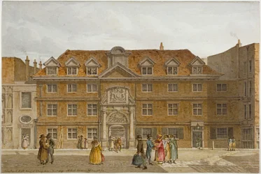 Veduta di Blackwell Hall su King Street, City of London