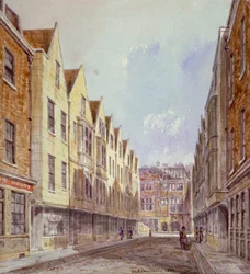 Veduta di Great Winchester Street con Winchester Place visibile in lontananza, Londra, 1839