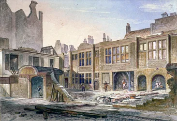 Vista della demolizione di Winchester Place, Londra, 1839