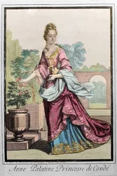 Anna Palatina, Principessa di Condé (Anne de Baviere (1648-1723) (Anne Henriette Julie de Baviere) (Anna del Palatinato) - incisione di Robert Bonnart