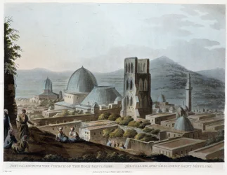 Gerusalemme con la Chiesa del Santo Sepolcro - in "I luoghi santi", secondo i disegni originali di R. Bowyer