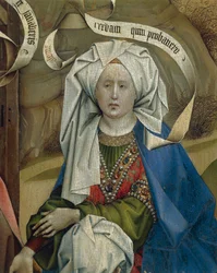 Dettaglio rappresentante donna dalla Natività, Maestro di Flemalle Robert Campin, circa 1420