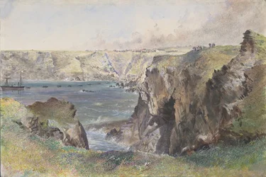 Baia di Foilhummerum, Valentia, dal Forte di Cromwell: La Caroline posa il cavo terrestre il 21 luglio 1865