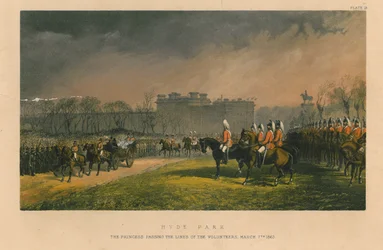 Hyde Park - la principessa che passa le linee dei volontari, 7 marzo 1863