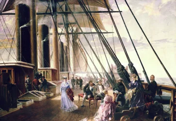 A bordo della nave a vapore e a ruote 