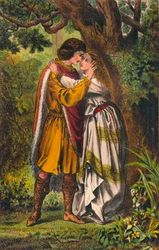 Posthumus. Mia regina! Mia padrona! O signora non piangere più. Cymbeline: Atto I, Scena I, c1875