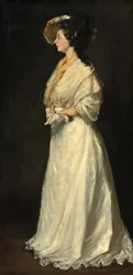 Giovane donna in bianco
